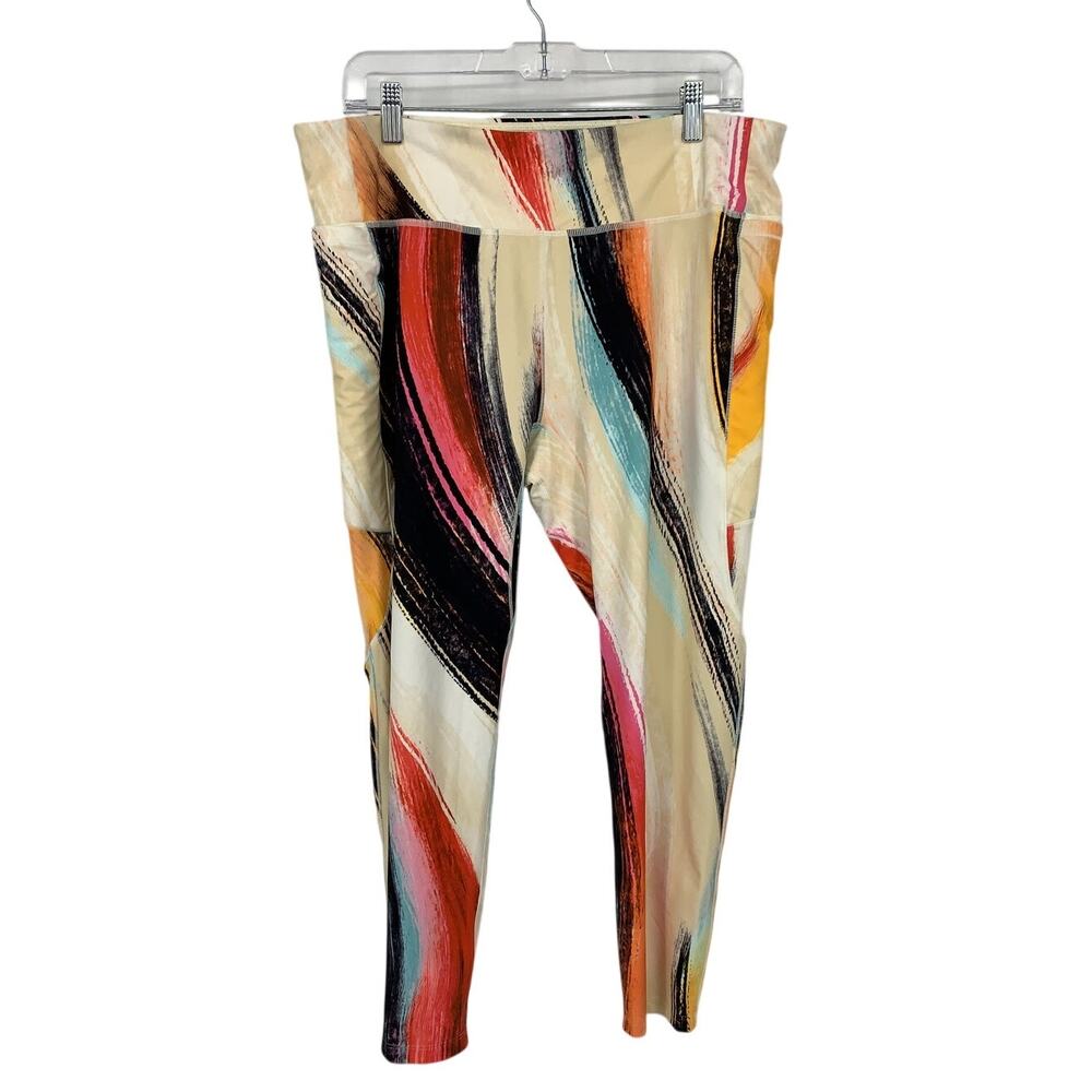 CALIA Energize 7/8 Leggings Airbrush Crystal Print Womens XXL Multicolor Pockets